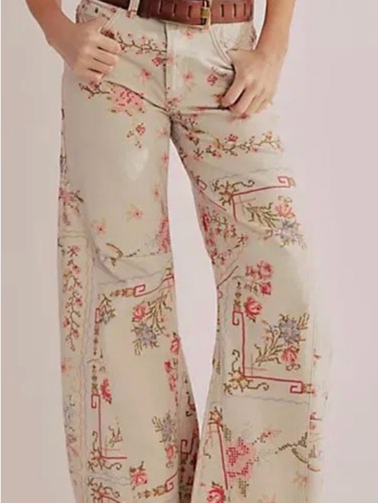 Free People Denim - Free People Eden Print Flare Jeans